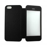 Wholesale iPhone 5 / 5S Slim Touch Screen Flip Leather Case (Black)
